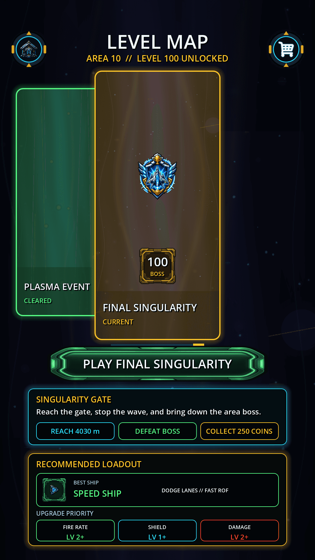 Level Route screen